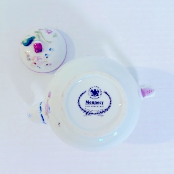 Vintage VIctoria and Albert Museum Mennecy 1985 Porcelain Mini Teapot 4" x 5" - Picture 5 of 5